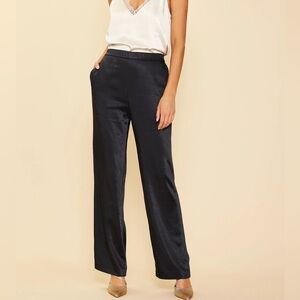 Skies are blue black satin joggers medium